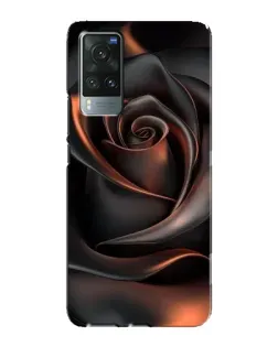Чохол для Vivo X60 з картинкою «Шовкова чорна троянда»