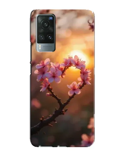 Чохол для Vivo X60 з картинкою «Рожевий цвіт сердечко на тлі заходу» Чохол для Vivo X60 з картинкою «Рожевий цвіт сердечко на тлі заходу»