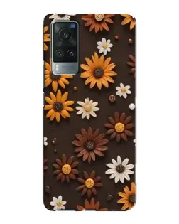 Чохол для Vivo X60 з картинкою «Візерунок з маленьких соняшників»