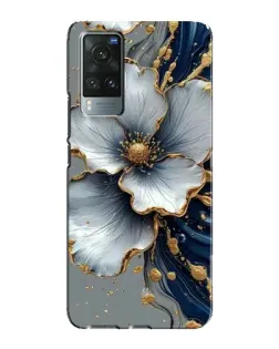 Чохол для Vivo X60 з картинкою «Біла квітка та золотий флюїд»