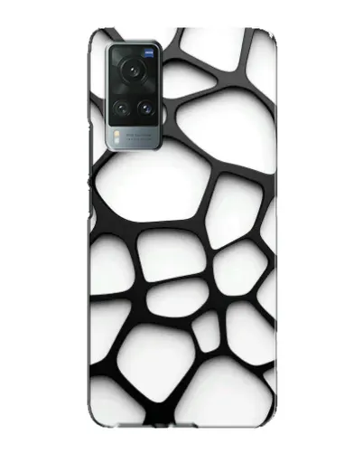 Чохол для Vivo X60 з картинкою «Біла об'ємна сітка»