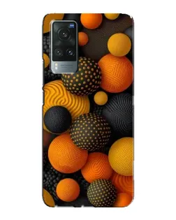 Чохол для Vivo X60 з картинкою «Об'ємні помаранчеві сфери»