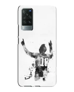 Чохол для Vivo X60 з картинкою «Чорно-білий силует Мессі»