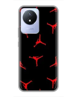Чехол для Vivo Y02 с картинкой «Jordan Red Pattern» Чехол для Vivo Y02 с картинкой «Jordan Red Pattern»