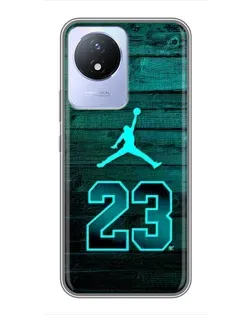 Чехол для Vivo Y02 с картинкой «Jordan Cyan 23»
