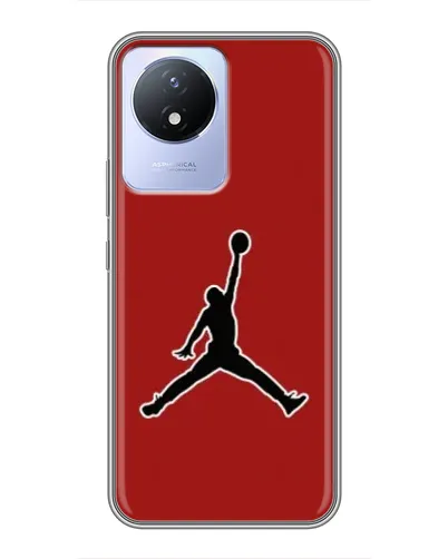 Чехол для Vivo Y02 с картинкой «Jordan Red Back»
