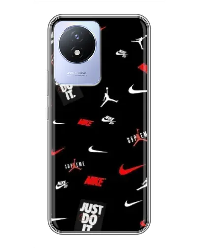 Чехол для Vivo Y02 с картинкой «Nike Mix Pattern»