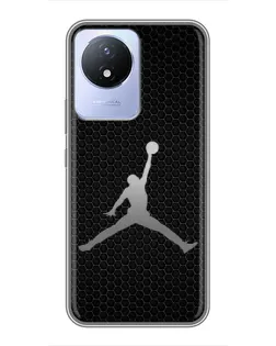 Чехол для Vivo Y02 с картинкой «Jordan Dark Carbon»