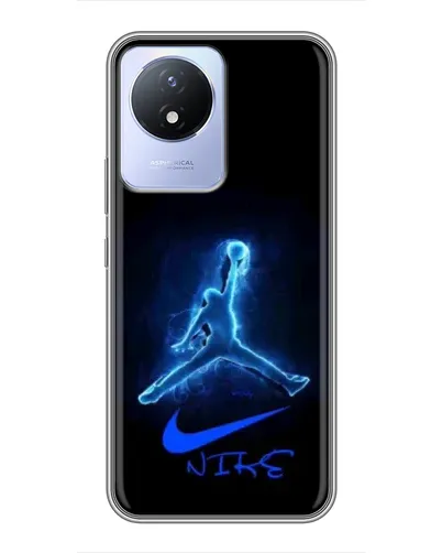 Чехол для Vivo Y02 с картинкой «Jordan Neon Blue»