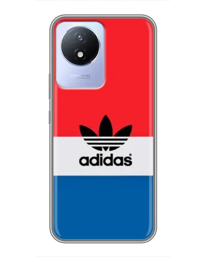 Чехол для Vivo Y02 с картинкой «Ретро блоки Adidas»