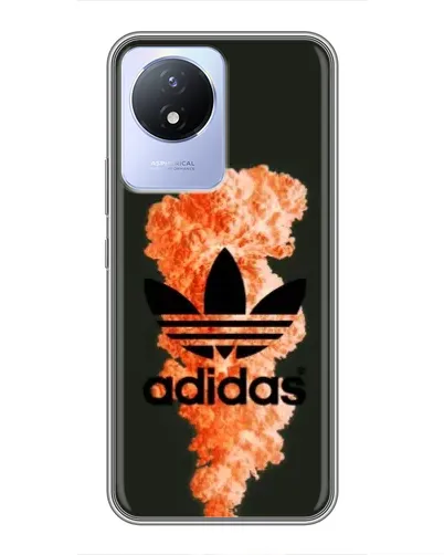 Чехол для Vivo Y02 с картинкой «Оранжевый дым Adidas»