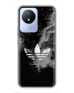 Чехол для Vivo Y02 с картинкой «Абстрактный дым Adidas»