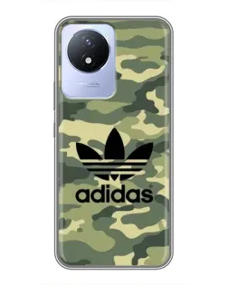 Чехол для Vivo Y02 с картинкой «Милитари стиль Adidas»
