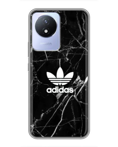 Чехол для Vivo Y02 с картинкой «Белый мрамор Adidas»