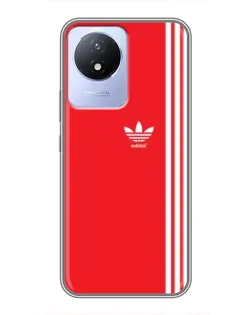 Чехол для Vivo Y02 с картинкой «Красный минимализм Adidas»