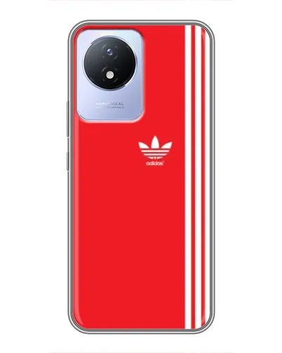 Чехол для Vivo Y02 с картинкой «Красный минимализм Adidas»