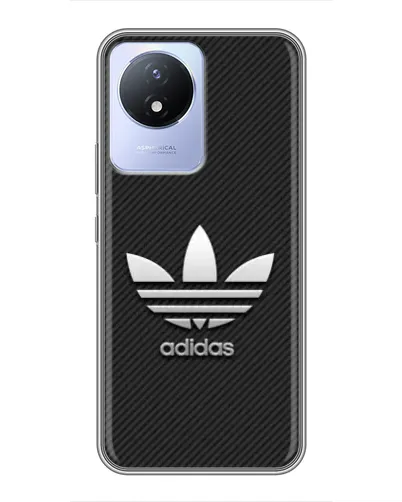 Чехол для Vivo Y02 с картинкой «Adidas Карбоновая текстура»