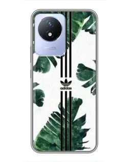 Чехол для Vivo Y02 с картинкой «Пальмовые листья адидас»