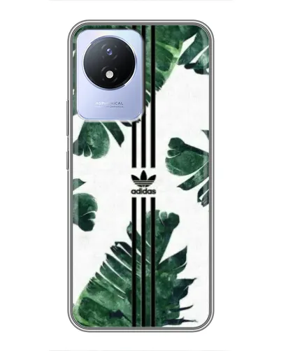 Чехол для Vivo Y02 с картинкой «Пальмовые листья адидас»