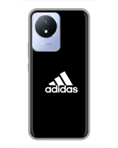Чехол для Vivo Y02 с картинкой «Черная классика Adidas»