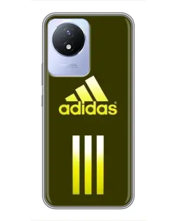 Чехол для Vivo Y02 с картинкой «Оливковый градиент Adidas»