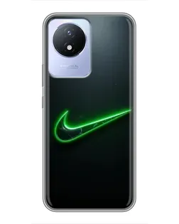 Чехол для Vivo Y02 с картинкой «Неоновый контур Nike»