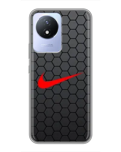 Чехол для Vivo Y02 с картинкой «Nike — карбоновая сетка»