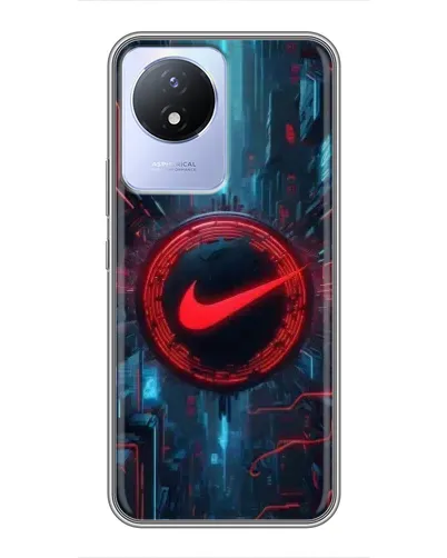 Чехол для Vivo Y02 с картинкой «Техногенный стиль Nike»