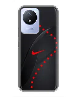 Чехол для Vivo Y02 с картинкой «Абстрактный дизайн Nike»