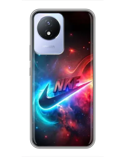 Чехол для Vivo Y02 с картинкой «Огненный логотип Nike»