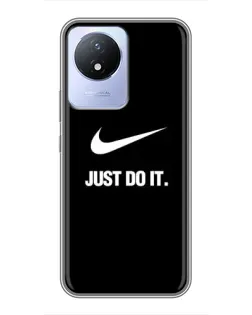 Чехол для Vivo Y02 с картинкой «Классический принт Nike»