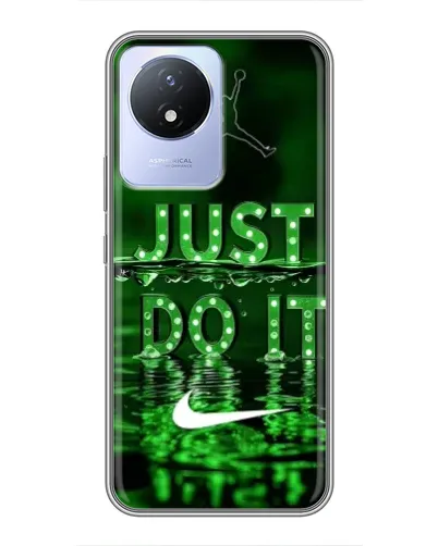 Чехол для Vivo Y02 с картинкой «Зеленый неоновый Nike»