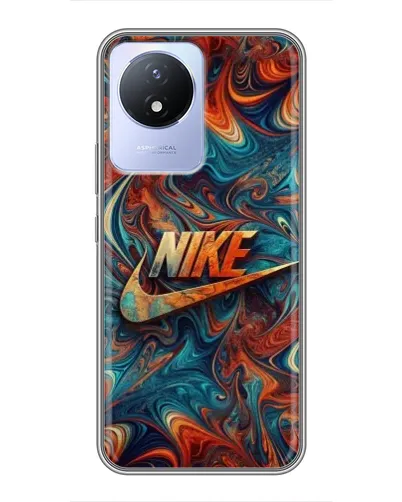 Чехол для Vivo Y02 с картинкой «Nike в абстракции»