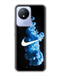 Чехол для Vivo Y02 с картинкой «Nike и синий дым»