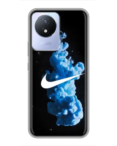 Чехол для Vivo Y02 с картинкой «Nike и синий дым»