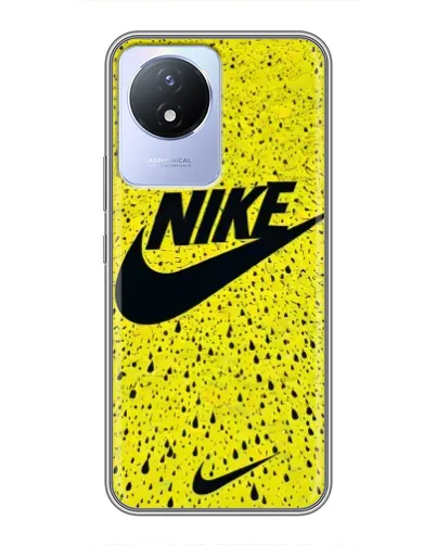 Чехол для Vivo Y02 с картинкой «Желтый текстурный Nike»