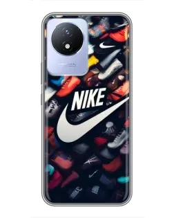 Чехол для Vivo Y02 с картинкой «Коллекция кроссовок Nike»