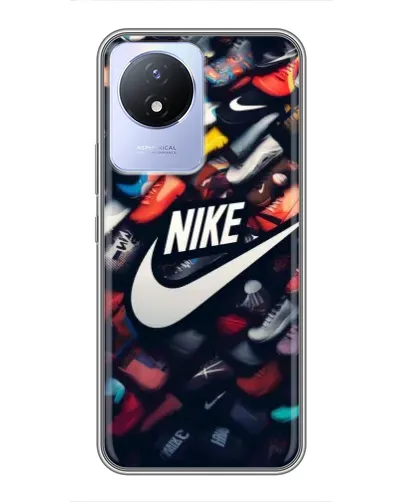 Чехол для Vivo Y02 с картинкой «Коллекция кроссовок Nike»