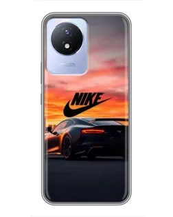 Чехол для Vivo Y02 с картинкой «Nike и суперкар»