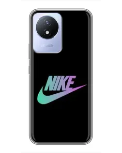 Чехол для Vivo Y02 с картинкой «Nike — городская ночь»
