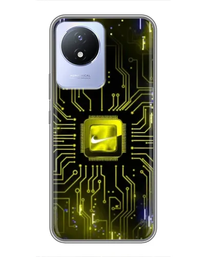 Чехол для Vivo Y02 с картинкой «Nike — золотая искра»