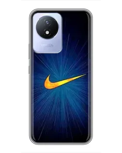 Чохол для Vivo Y02 з картинкою «Синій пульс Nike»