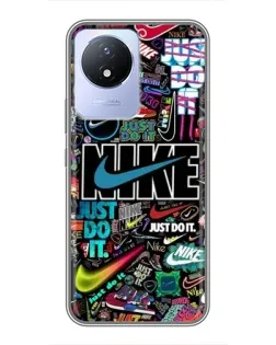 Чохол для Vivo Y02 з картинкою «Яскравий колаж Nike»