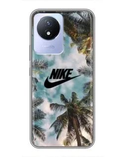 Чохол для Vivo Y02 з картинкою «Тропічний принт Nike»