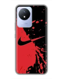 Чохол для Vivo Y02 з картинкою «Червоні бризки Nike»