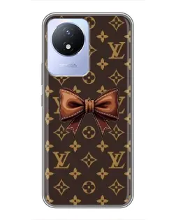 Чехол для Vivo Y02 с картинкой «LV с бантом»
