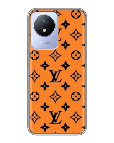 Чехол для Vivo Y02 с картинкой «Оранжевый стиль LV»