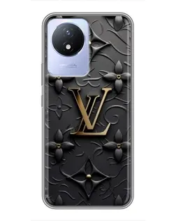 Чехол для Vivo Y02 с картинкой «Кожаная текстура LV»