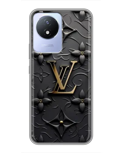 Чехол для Vivo Y02 с картинкой «Кожаная текстура LV»