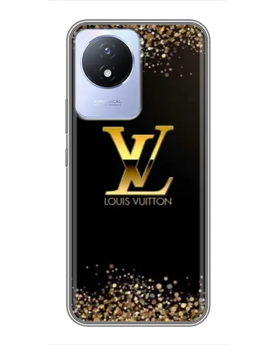 Чехол для Vivo Y02 с картинкой «LV — золотые искры»